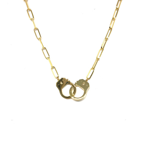 Gold Handcuffs Necklace - Topaz Custom Jewelry
