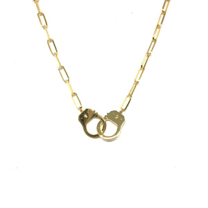 Gold Handcuffs Necklace - Topaz Custom Jewelry