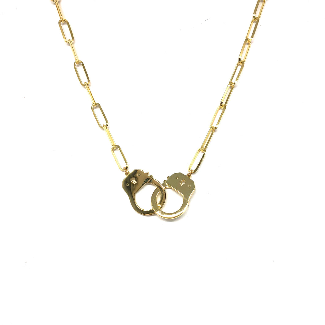 Gold Handcuffs Necklace - Topaz Custom Jewelry