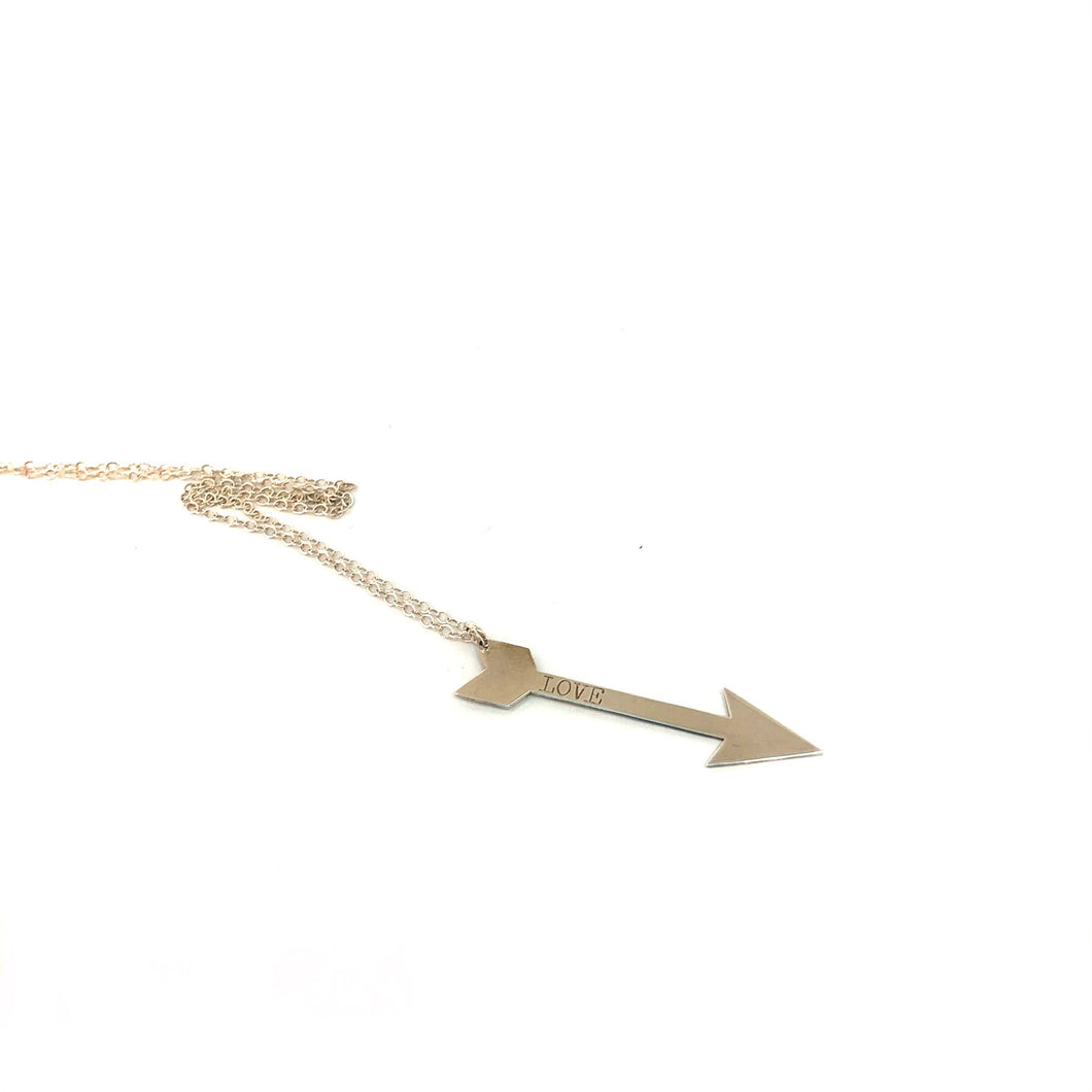 Sterling Silver Arrow Necklace,Love Arrow Necklace,Topaz Jewelry