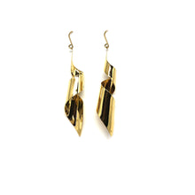 Load image into Gallery viewer, Gold Plated Statement Earrings,Twirl Gold Earrings ,Twisted Gold Earrings
