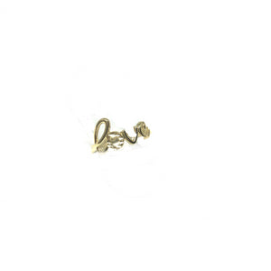 10K Gold Love Script Ring ,Gold Love Ring,- Topaz  Jewelry