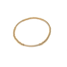 Load image into Gallery viewer, Gold Filled Stretch Bracelet,Stackable Balls Bracelet,Bar Stretch Bracelet,Topaz Jewelry
