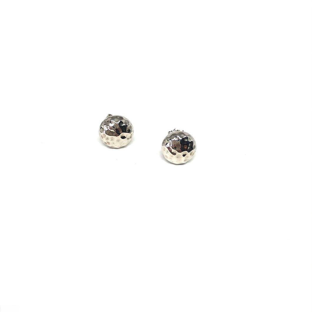 Sterling Silver Hammered Post Studs Earrings,Topaz Jewelry