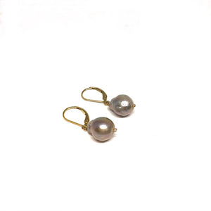 Everyday Grey Pearl Earrings, Grey Pearl Earring - Topaz Jewelry