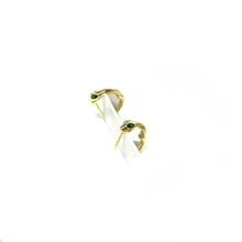 Load image into Gallery viewer, Gold Vermeil Snake Huggies ,Green Eyes Gold Vermeil Snake Hoop Earrings,Topaz Jewelry
