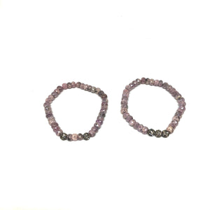 Pink Silverite Stones Stretch Bracelet,Stackable Pink,Silver Stretch Bracelet,Topaz Jewelry