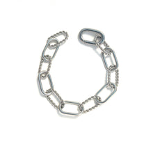 Load image into Gallery viewer, Stainless Steel Silver Link Bracelet,Silver Links Bracelet,Textured Silver Bracelet,Topaz Jewelry
