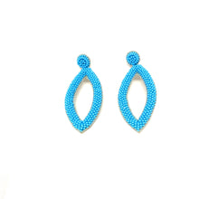 Load image into Gallery viewer, Beaded Blue Statement Earrings,Colour Pop Earrings,Vacation Earrings - Topaz Jewelry
