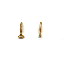 Load image into Gallery viewer, Eye Charm Ear Huggies - Topaz Custom Jewelry
