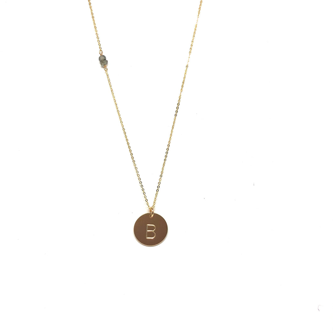 Initial B Necklace - Topaz Custom Jewelry
