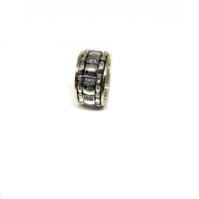 Load image into Gallery viewer, Meditation Ring,Spinner Ring,Sterling Silver Ring,9K Gold Spinner Ring, Topaz Jewelry
