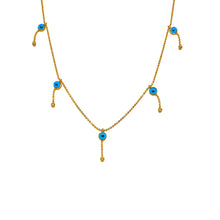 Load image into Gallery viewer, Evil Eye Necklace, Five Blue Eyes Necklace,Evil Eye Choker,Topaz Jewelry
