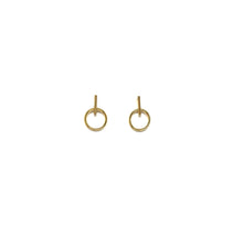 Load image into Gallery viewer, 10K Gold Bar Earrings,Mini Bar Hoop Earrings - Topaz Jewelry
