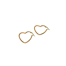Load image into Gallery viewer, Small Heart Hoop Earrings,Gold Plated Heart Hoops,Topaz Jewelry
