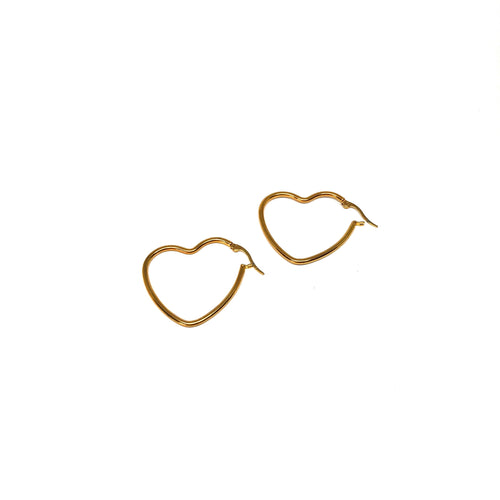 Small Heart Hoop Earrings,Gold Plated Heart Hoops,Topaz Jewelry
