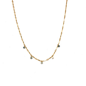 Silverite Gemstone Drop Necklace - Topaz Jewelry