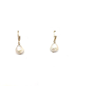 Pearl Earrings,Classic Pearl Earrings,Leaverback Pearl Earrings,Topaz Jewelry