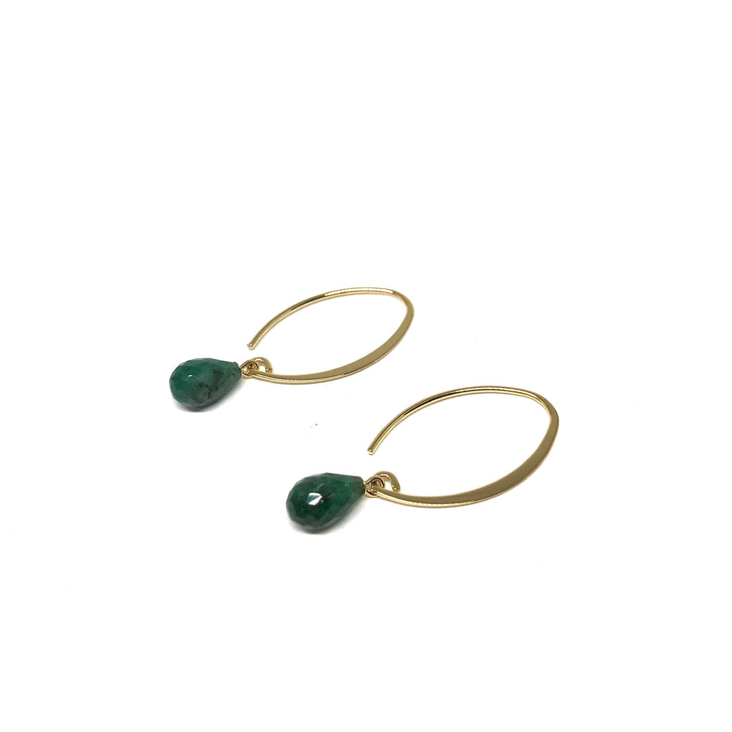 10K Gold Emerald Earrings - Topaz Jewelry