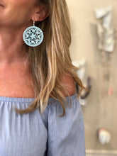 Load image into Gallery viewer, Light Blue Lace Earrings,Light Blue Statement Earrings- Topaz Jewelry
