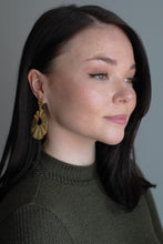 Load image into Gallery viewer, Gold Plated Statement Earrings,Post Statement Earrings,Textured Gold Earrings,Topaz Jewelry
