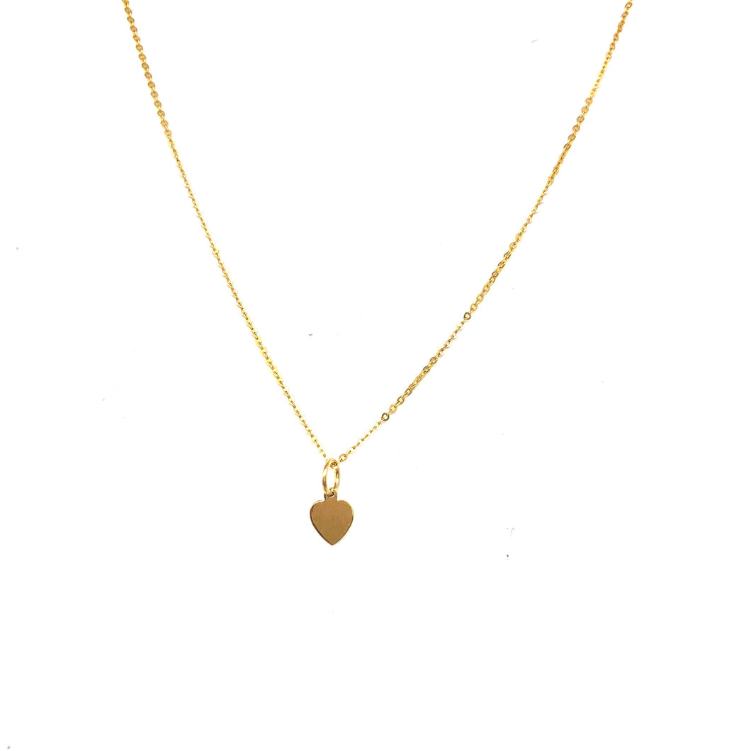 Flat Heart Necklace - Topaz Custom Jewelry