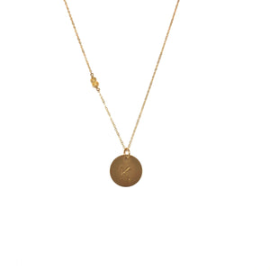 Initial K Necklace ,14K Gold Filled Stamped Necklace - Topaz Jewelry