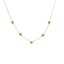 Load image into Gallery viewer, 10K Solid Gold Disc Necklace, Five Disc Necklace - Topaz Jewelry
