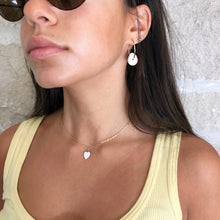 Load image into Gallery viewer, White Enamel Heart Necklace,White Heart Necklace,Topaz Jewelry
