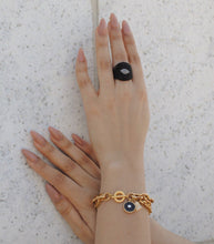 Load image into Gallery viewer, Black Mesh Ring, Black Statement Ring,Black Swarovski Ring, Black Eye Ring, - Topaz Jewelry
