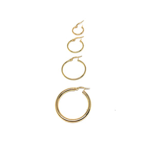 10K Yellow Gold Hoops Earring,Everyday Hoop Earrings  - Topaz Jewelry