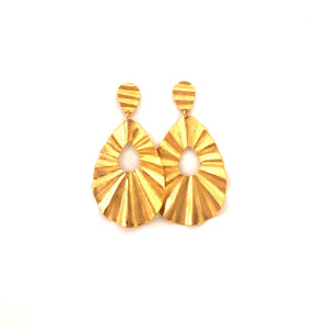 Gold Plated Statement Earrings,Post Statement Earrings,Textured Gold Earrings,Topaz Jewelry