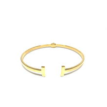 Load image into Gallery viewer, 10K Solid Gold T Bar Cuff Bracelet - Topaz Jewelry
