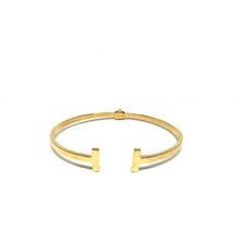 Load image into Gallery viewer, 10K Solid Gold T Bar Cuff Bracelet - Topaz Jewelry
