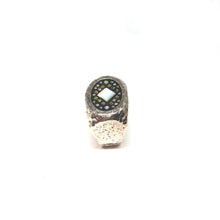 Load image into Gallery viewer, Hammered Silver  Ring, Electroform Ring, Swarovski Statement Ring ,Topaz Jewelry
