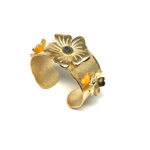 Flower Cuff Bracelet - Topaz Custom Jewelry