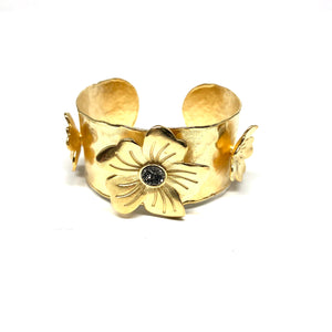 Flower Cuff Bracelet - Topaz Custom Jewelry