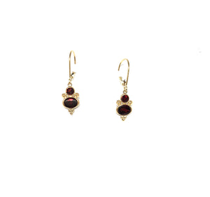 14K Gold Garnet Earrings - Topaz Jewelry
