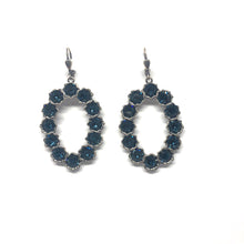 Load image into Gallery viewer, Oval Grey Swarovski Crystal Earrings ,Statement Swarovski Earrings,- Topaz Jewelry
