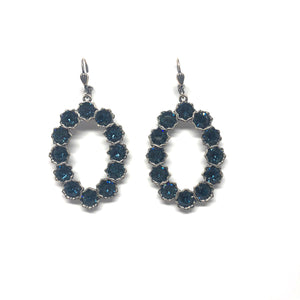 Oval Grey Swarovski Crystal Earrings ,Statement Swarovski Earrings,- Topaz Jewelry