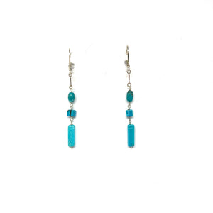 3-Tier Turquoise Earrings - Topaz Jewelry