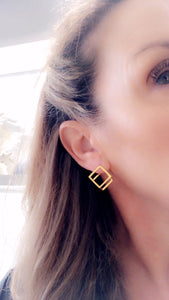 3D Square Earrings - Topaz Jewelry
