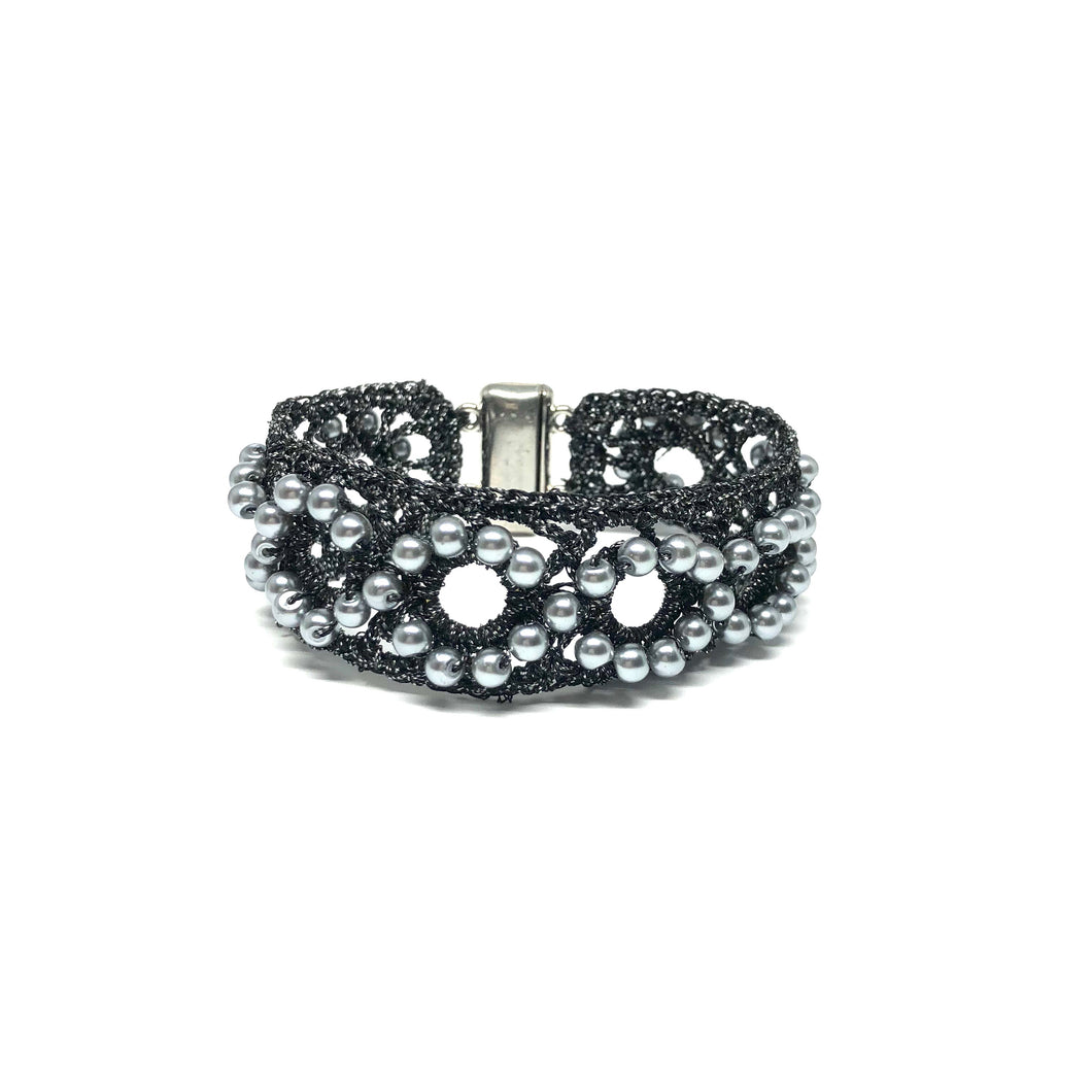 Black Crochet Bracelet - Topaz Custom Jewelry