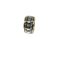 Load image into Gallery viewer, Meditation Ring,Spinner Ring,Sterling Silver Ring,9K Gold Spinner Ring, Topaz Jewelry
